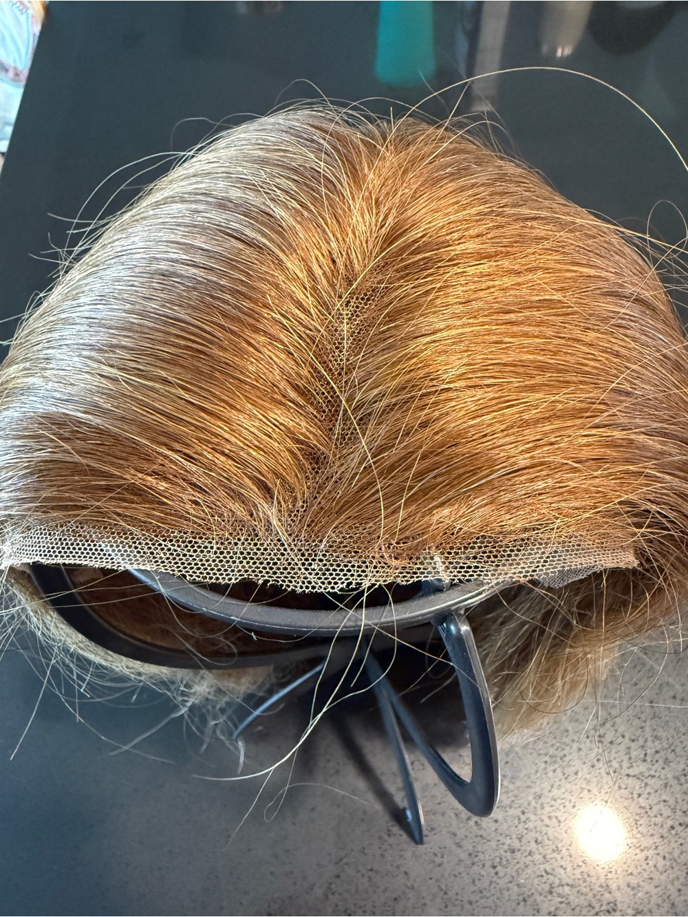 Uniwig Auburn Blonde 2 tone straight Human Hair Wig 
Cap size small-medium - Picture 4 of 15